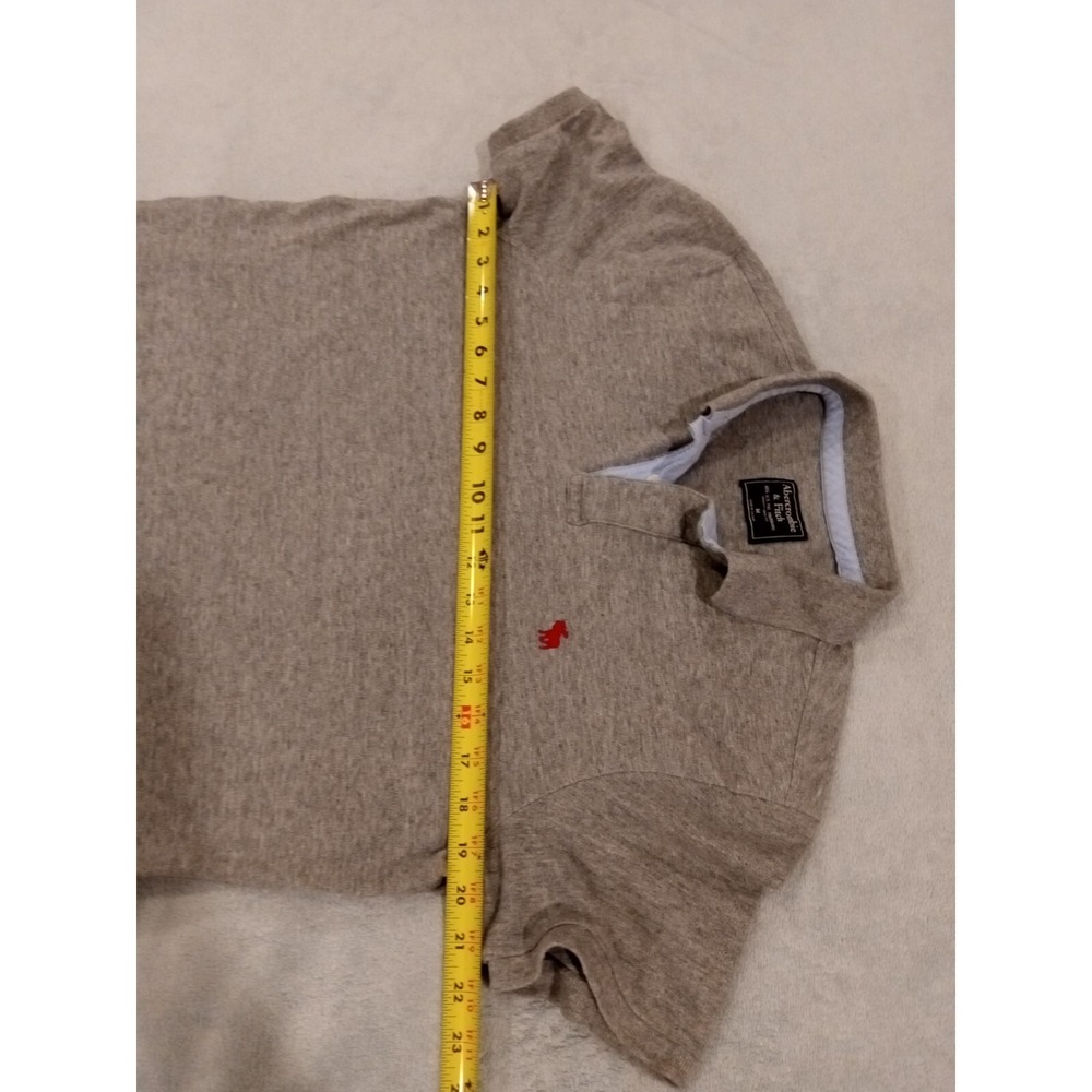 Abercrombie & Fitch Polo Shirt Mens Medium Gray Muscle Outdoor Casual Preppy - Picture 4 of 5